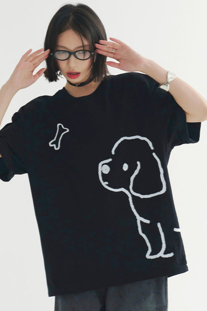 T-shirt à motif chiot