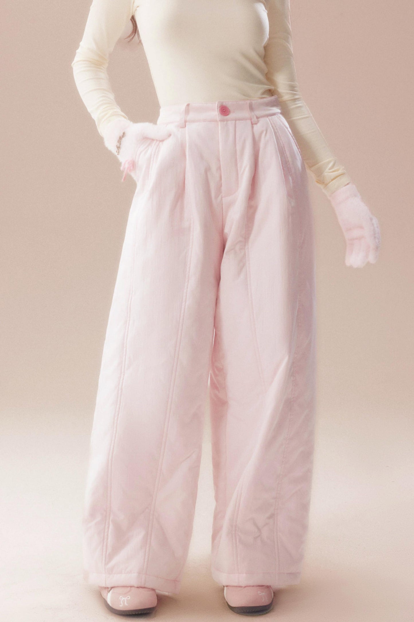 Sweet Collar Straight Wide Pants