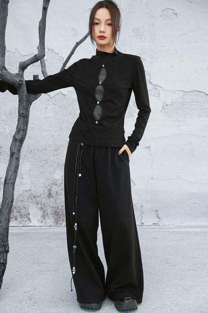 モードルーズワイドレッグパンツ