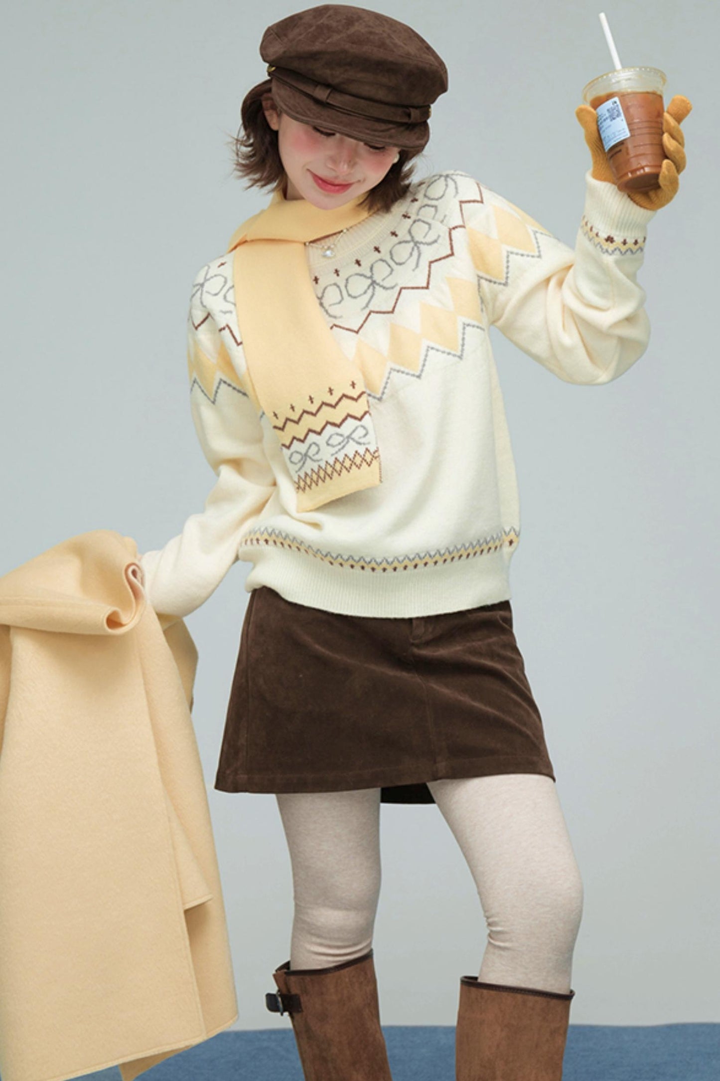 フェアアイルチーズロールセーター