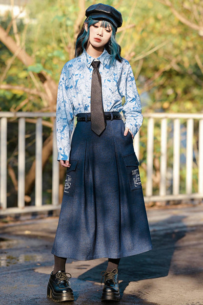 Stellar Meow Full Print Blouse