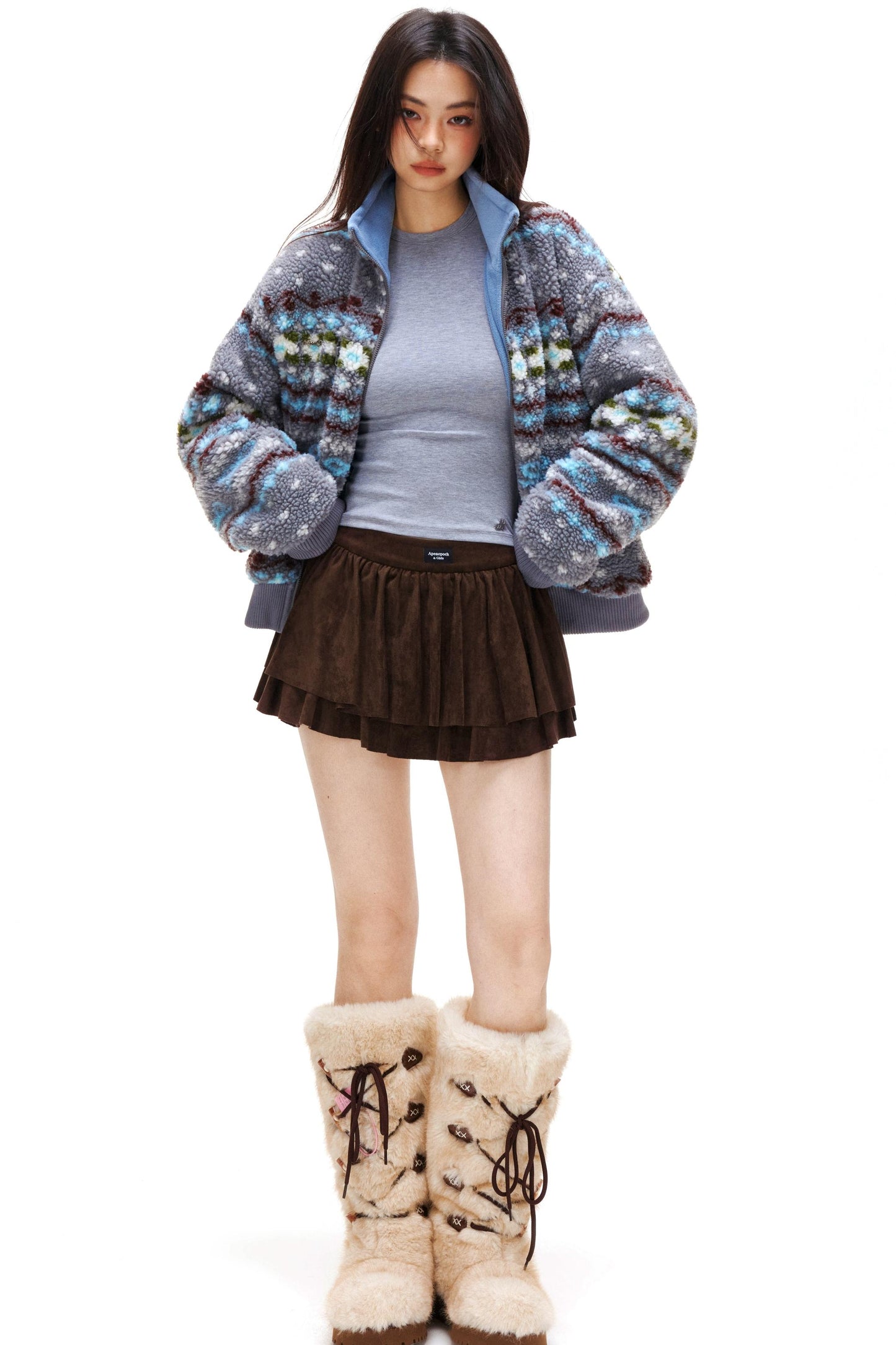 スエードラッフルドスカート