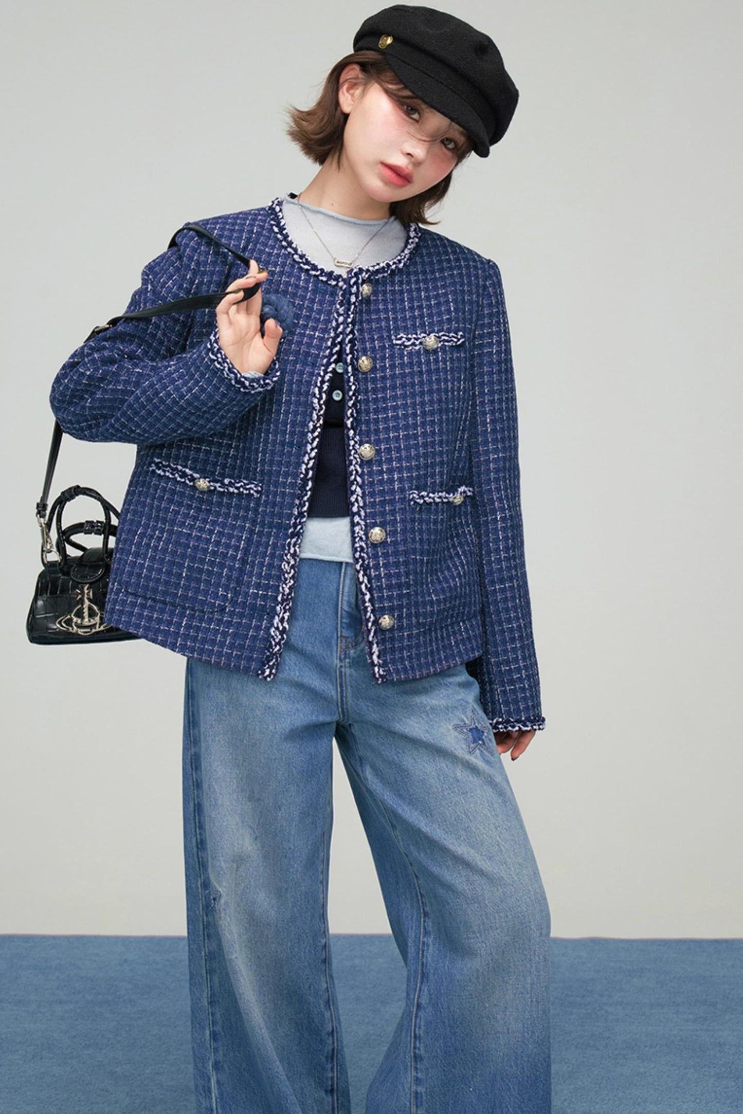 フロストブルースターパッチデニムパンツ