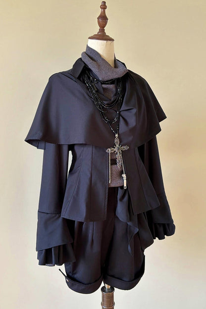 Embroidered Gothic Shawl Blouse