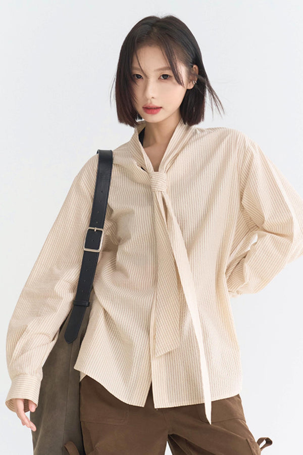 Relaxed Fit Tie Detail Shirt