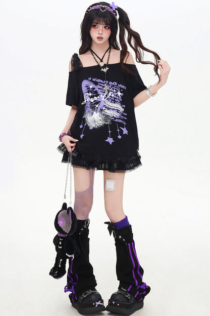 アジアンワンショルダールーズTシャツ