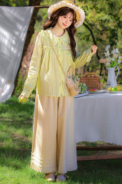 포레스트 돌 칼라 블라우스