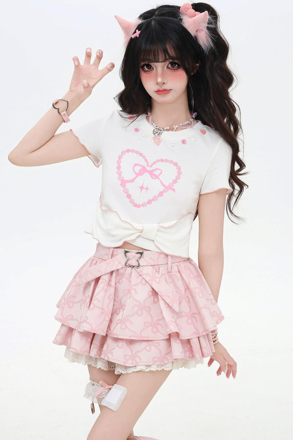 Daytime Romance Button-Front Slim T-Shirt