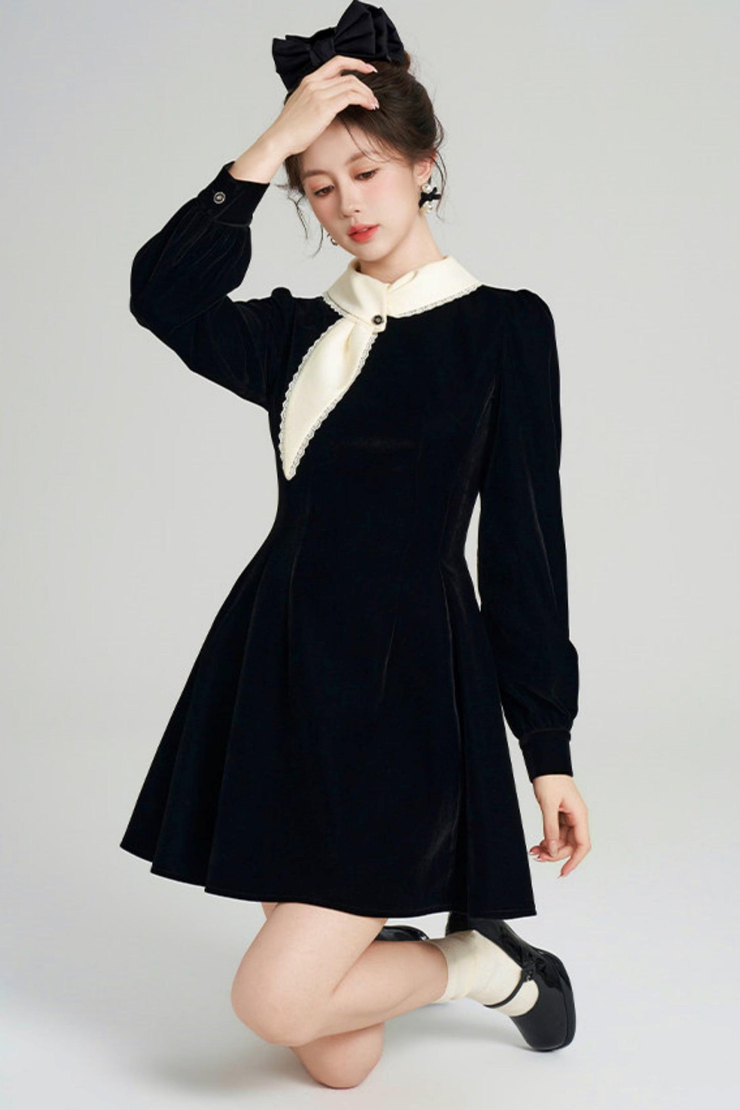 Hepburn Inspired Velvet Dress