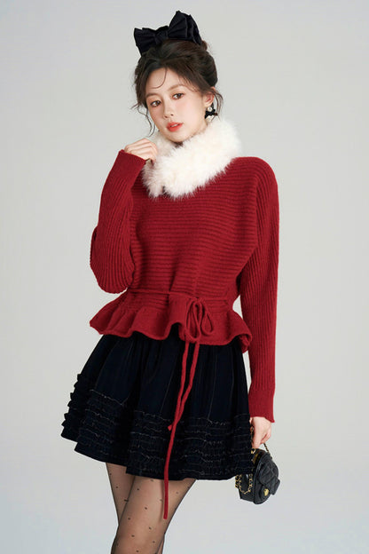 Retro Girly French Sweater + Skirt