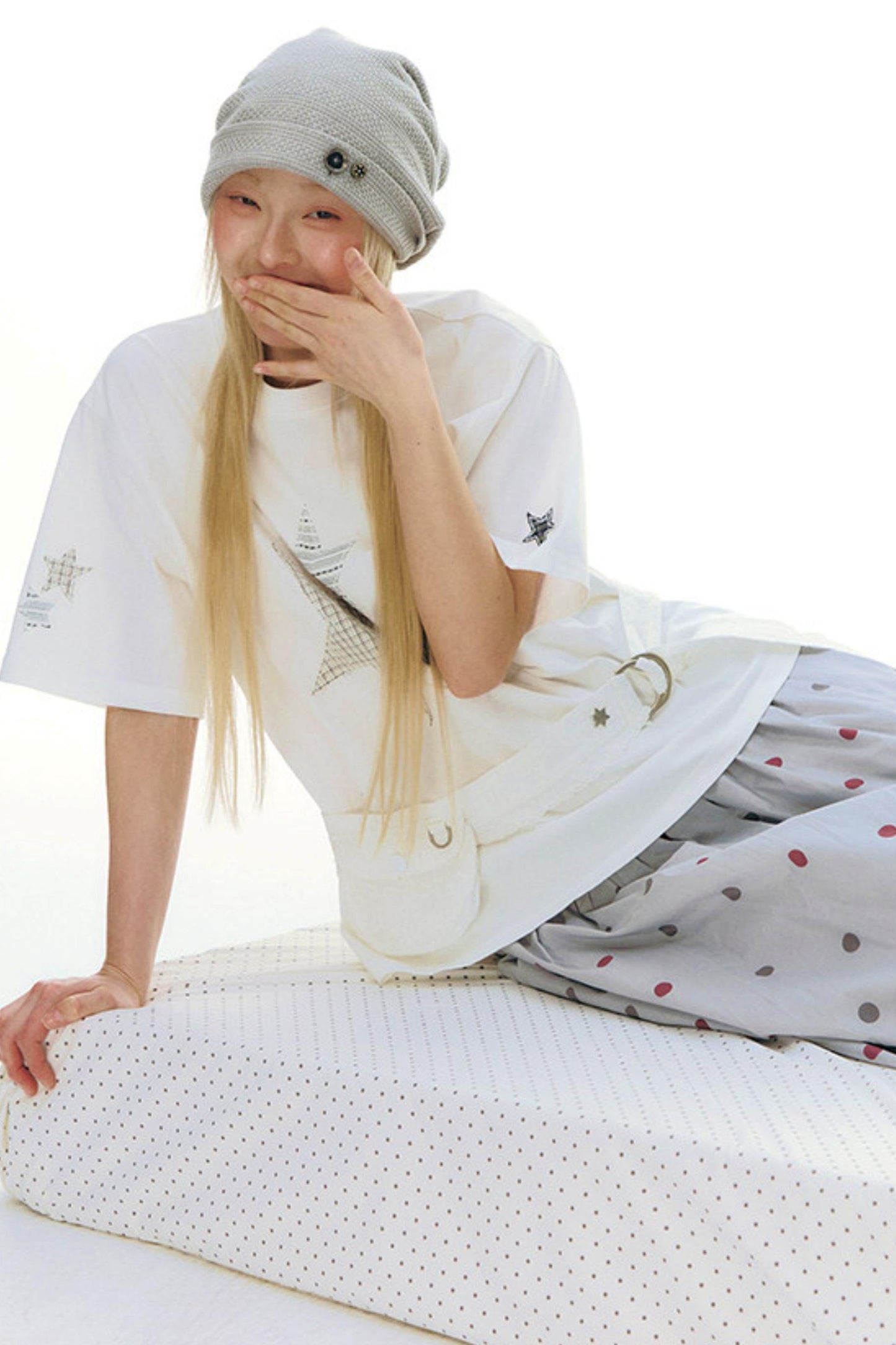 星星貼布寬鬆Y2K上衣