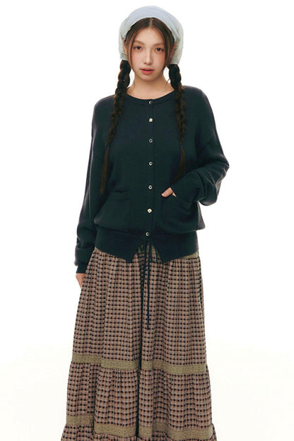 Cardigan in maglia con coulisse