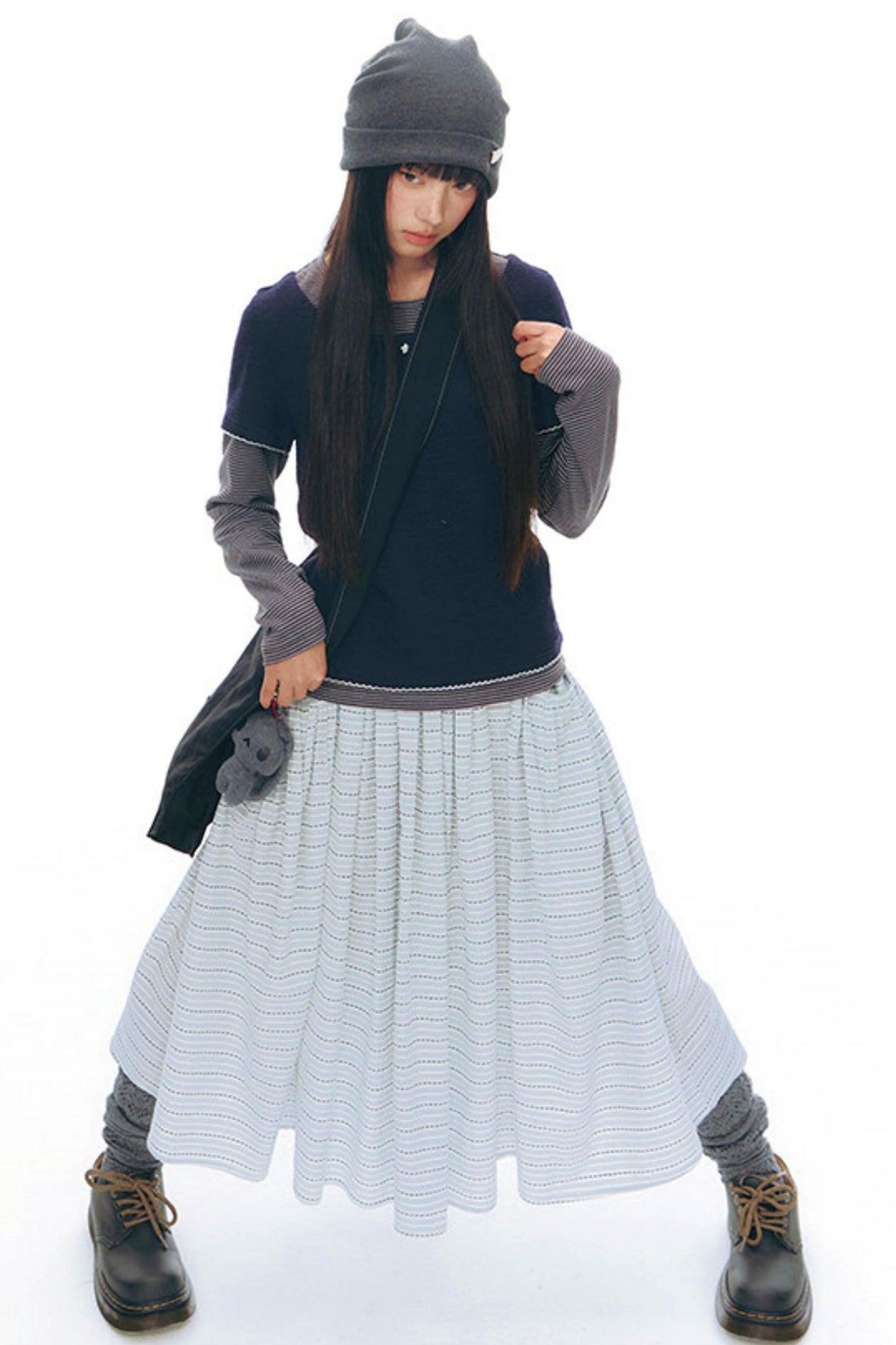 チェックレトロミディスカート