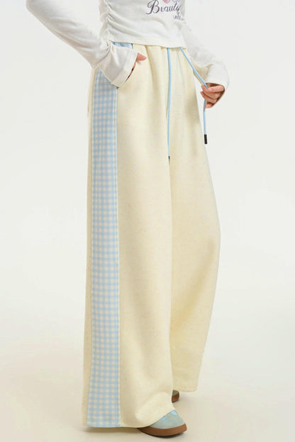 Bear Embroidery Plaid Pants