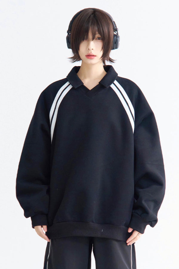 Relaxed Stripe Insert Sleeve Top