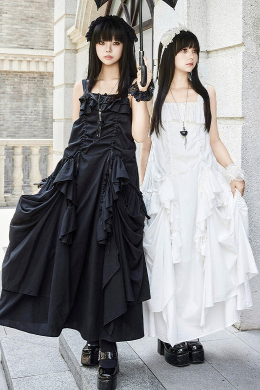 Adjustable Strap Pocket Long Dress