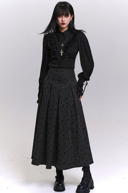 クラシックストライプパターンエーラインスカート