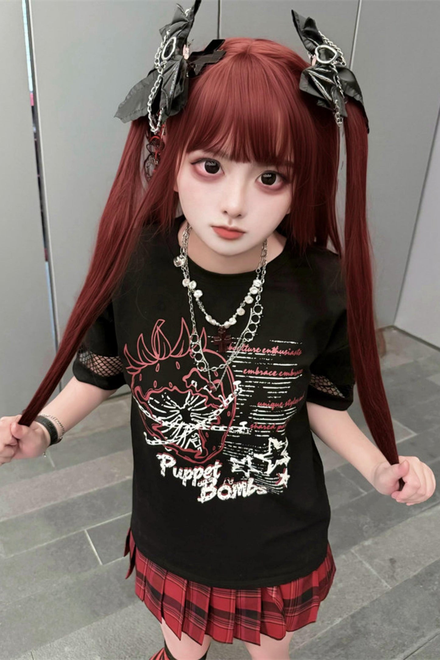 [Pre-Order] Subculture Dark Kawaii Punk T-Shirt + Skirt