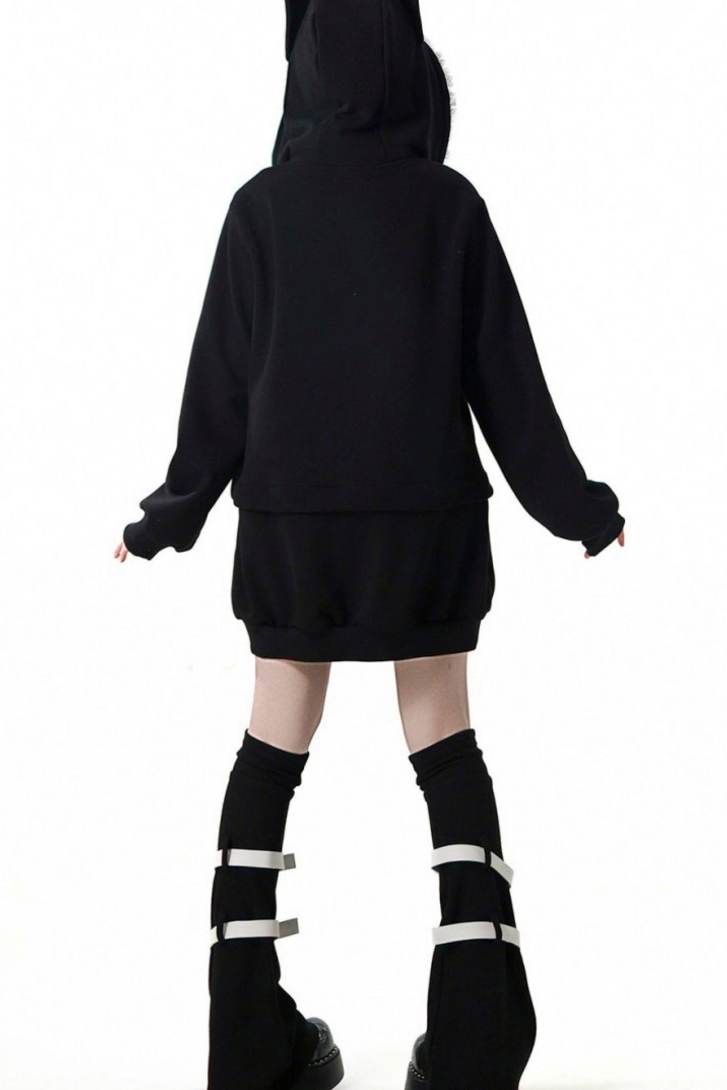 Black Slimming Jacket + Hoodie + Skirt + Leg Warmers