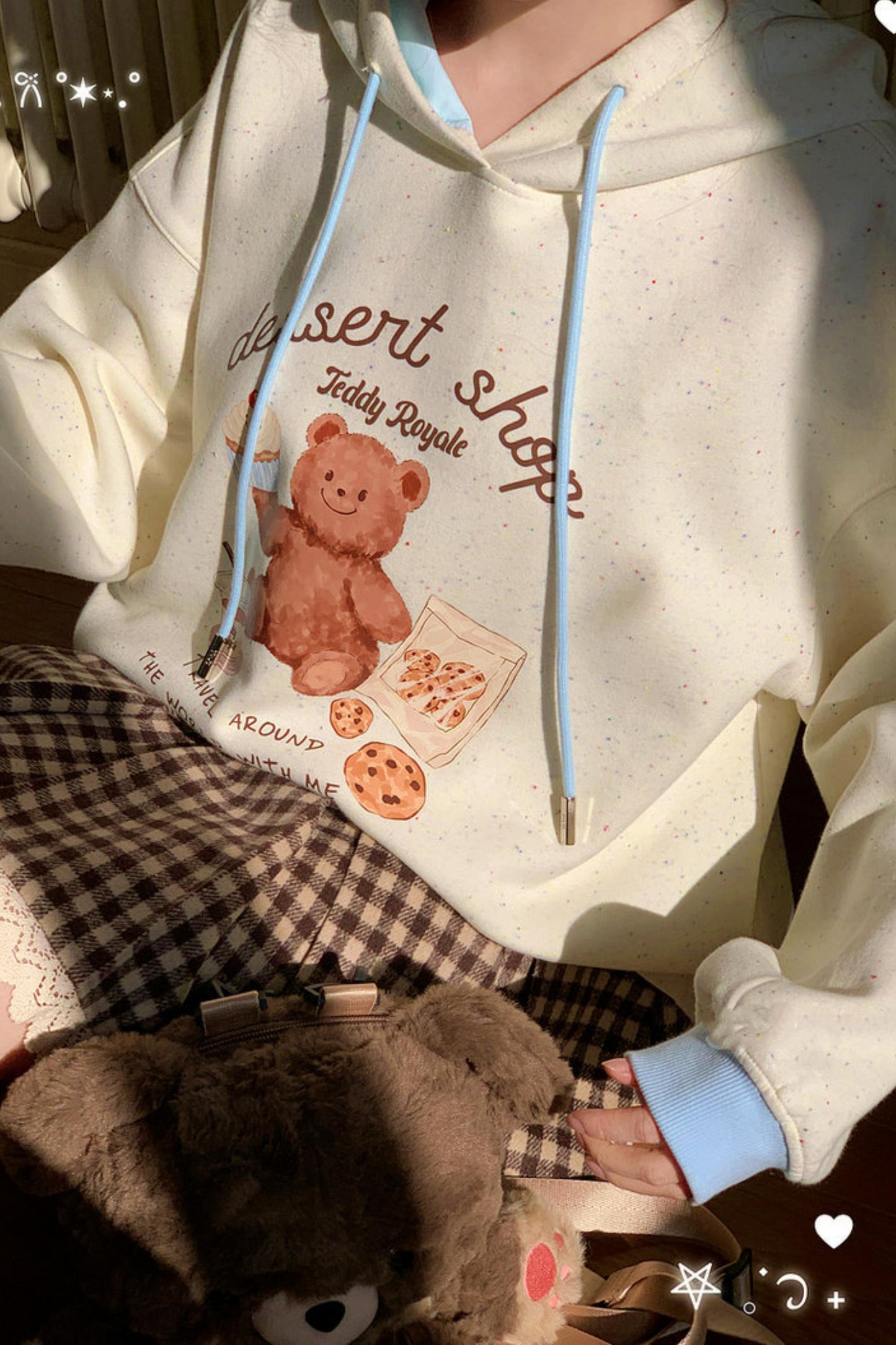 ベアプリントフードスウェット