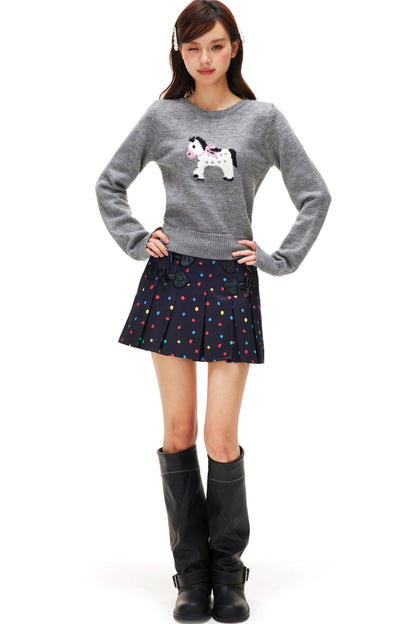 Little Horse Jacquard Sweater + Scarf