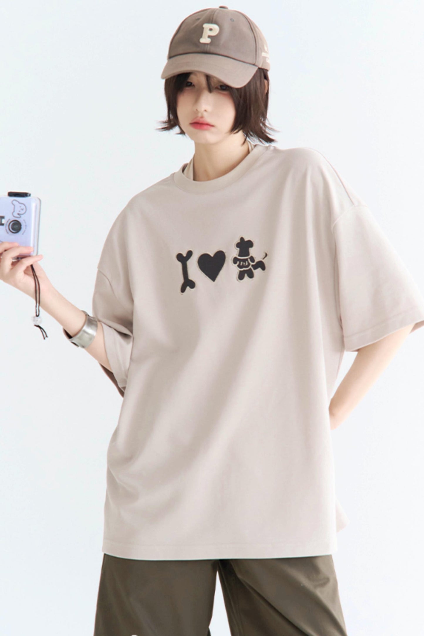 Embroidered Papi Crew Neck T-Shirt