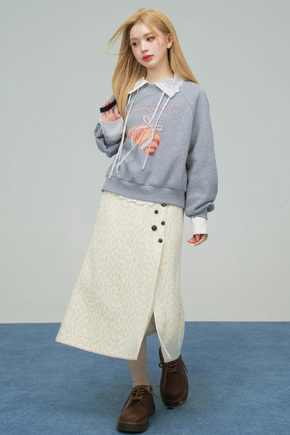 クロワッサングレーラパードスウェット