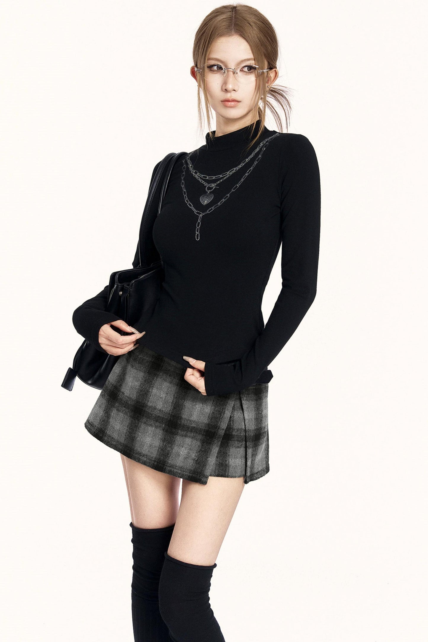 Spice Girl Chain Print High Neck Top