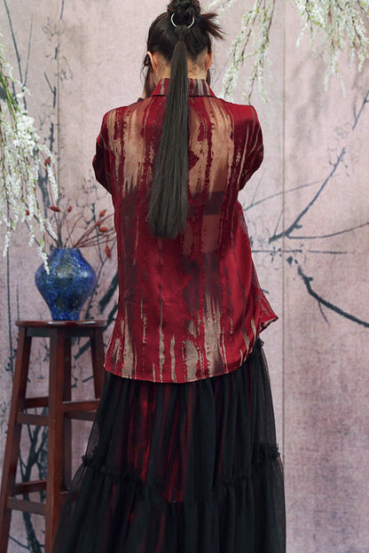 Blusa retro floral quemada