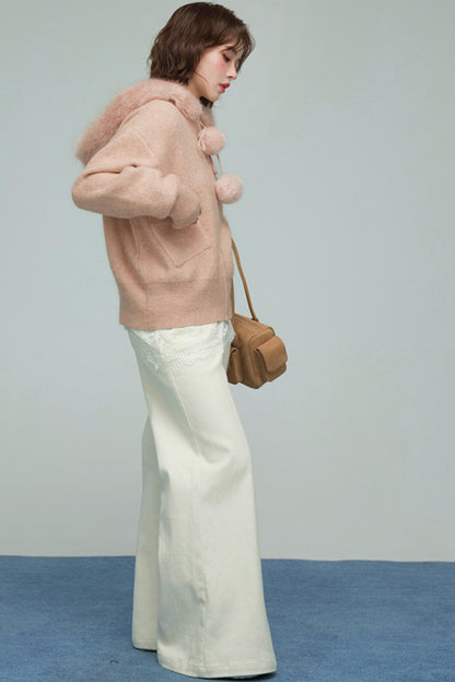 キャラメルファーカラーカーディガン