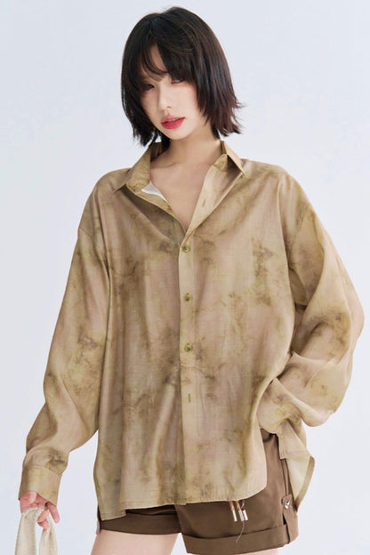 Tie-dye print mode shirt