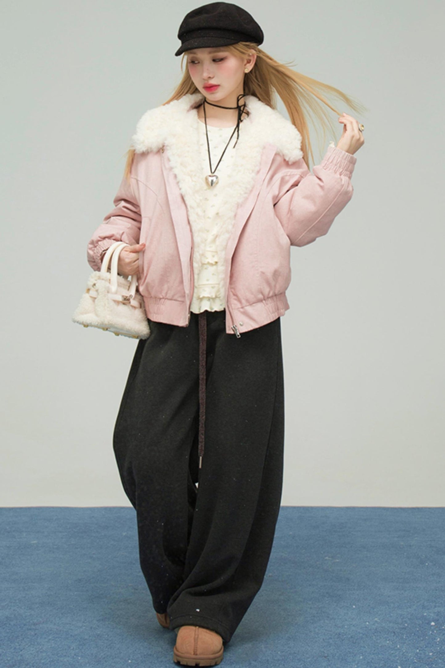 ギャラクシーグレーニットスウェットパンツ