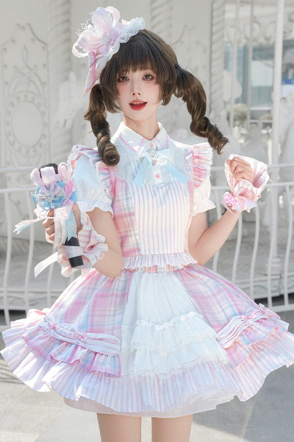 スイートアイドルロリータスカート+トップス+ベルト＋レッグカバー
