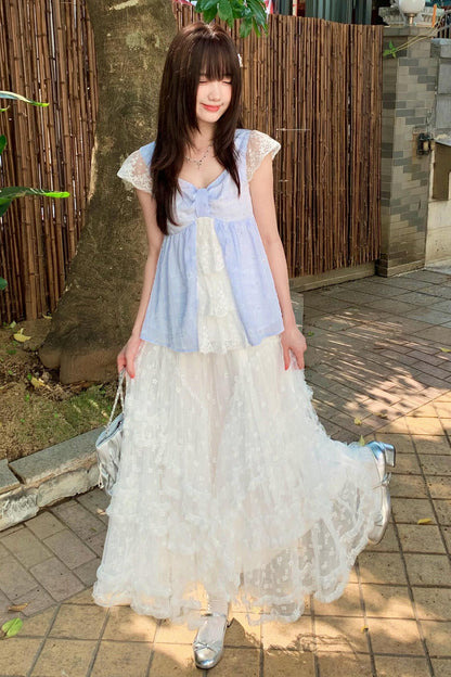Jacaranda Lace Trim Top + Skirt