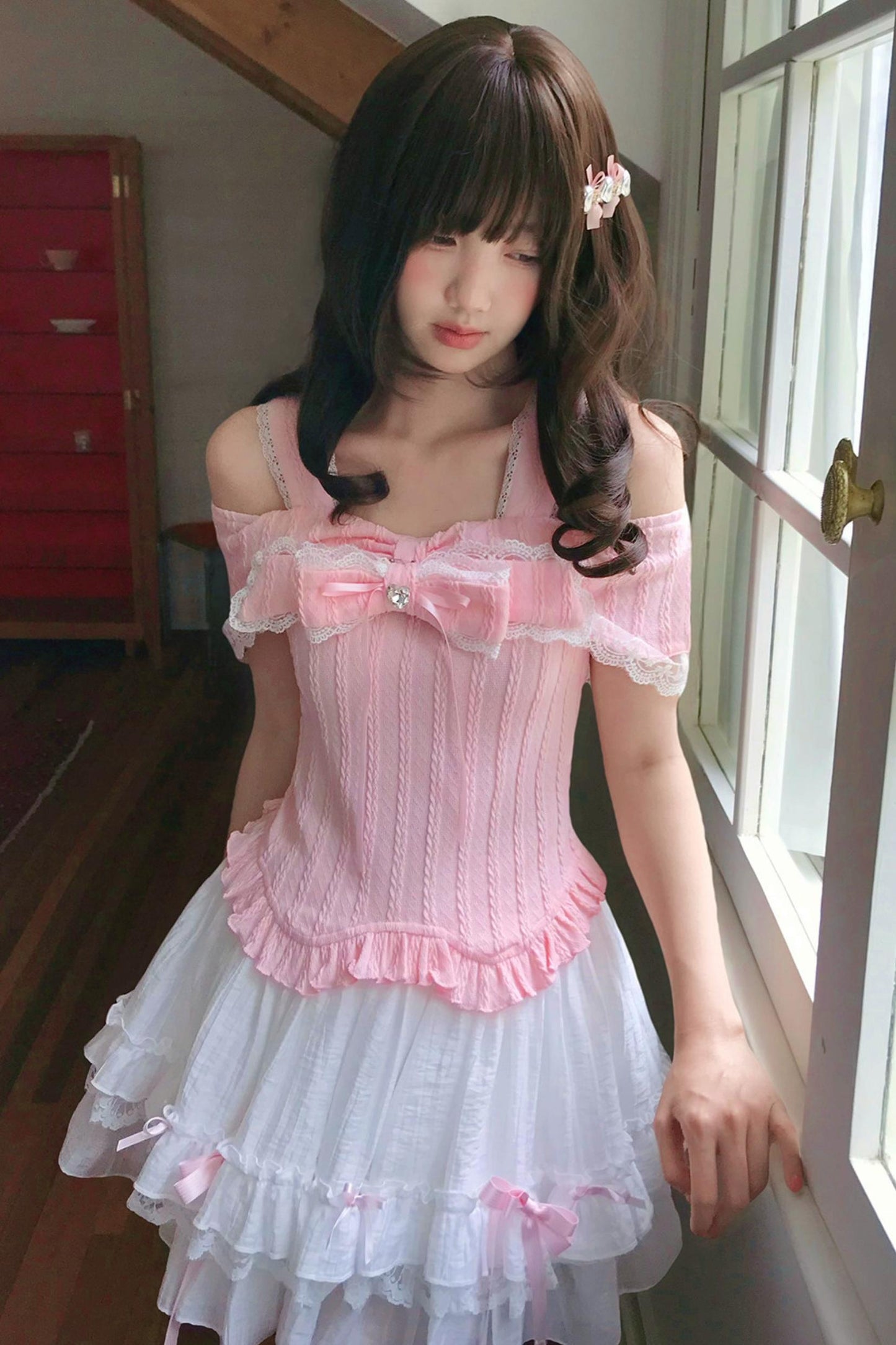 Top estilo muñeca princesa de leche