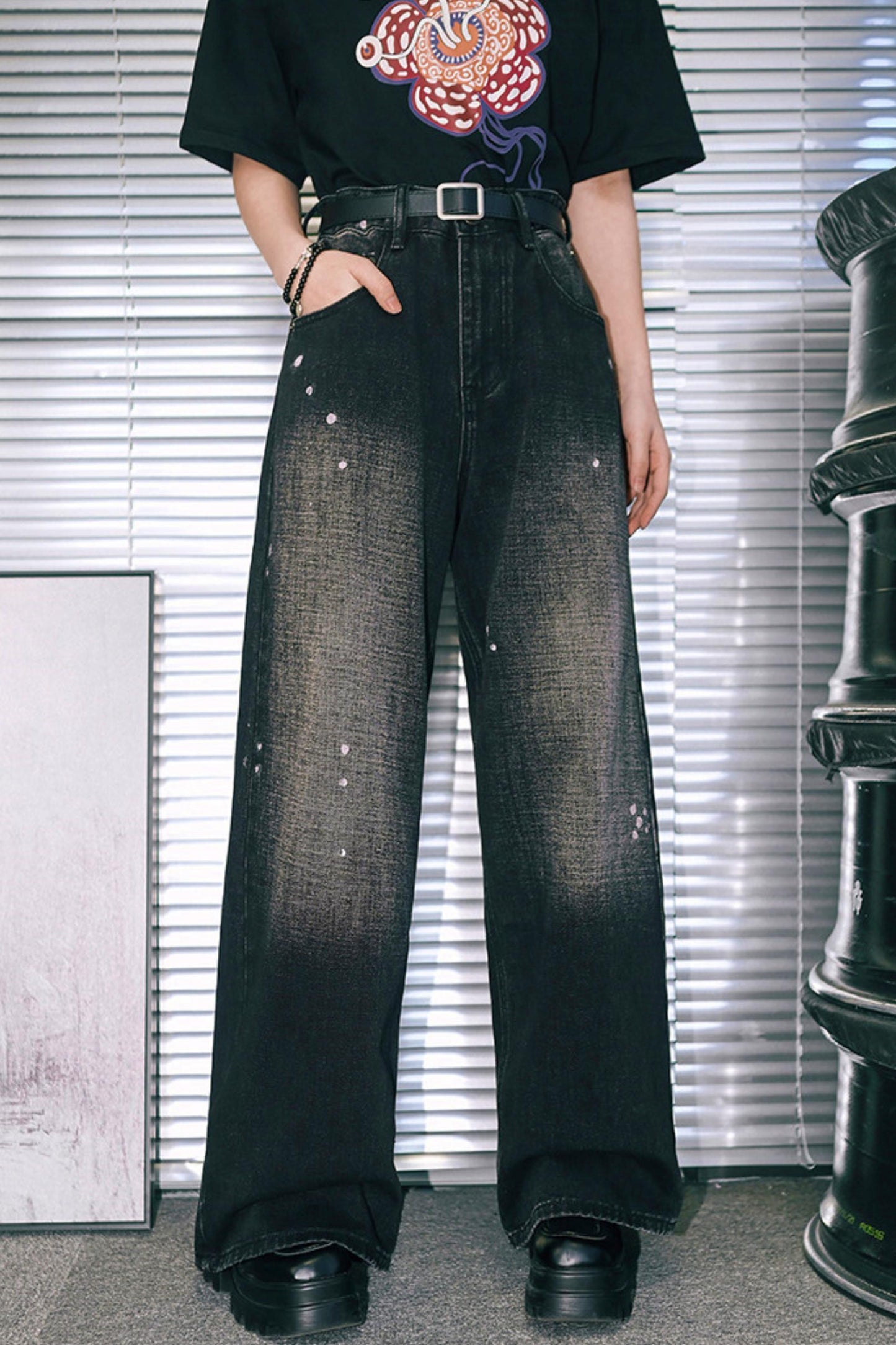 レトロインクワイドレッグパンツ