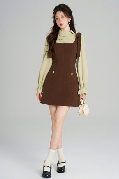 Elegant Waist-Cinching Suit Dress