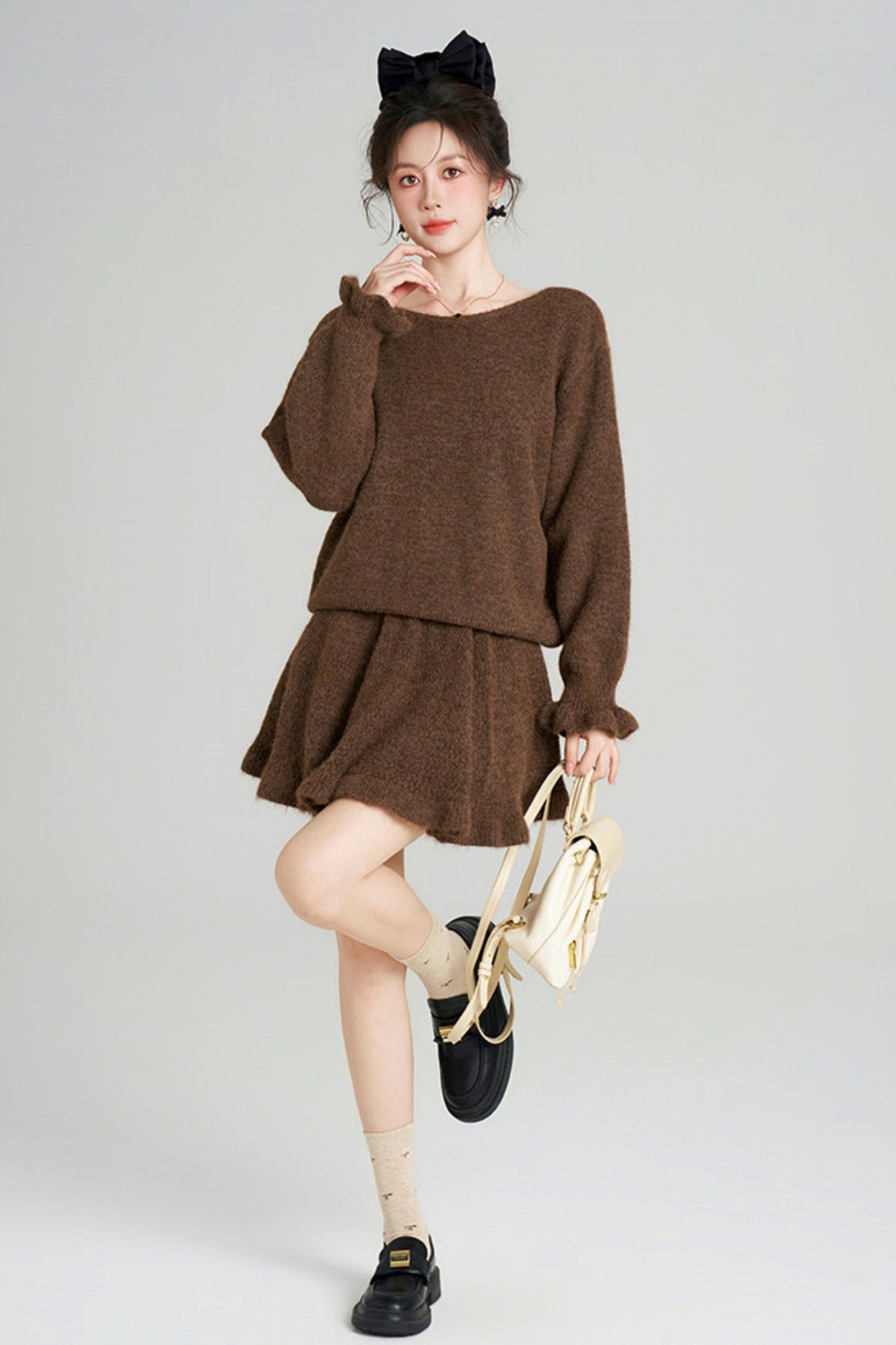 フレンチカジュアルトップス＋フレアスカート