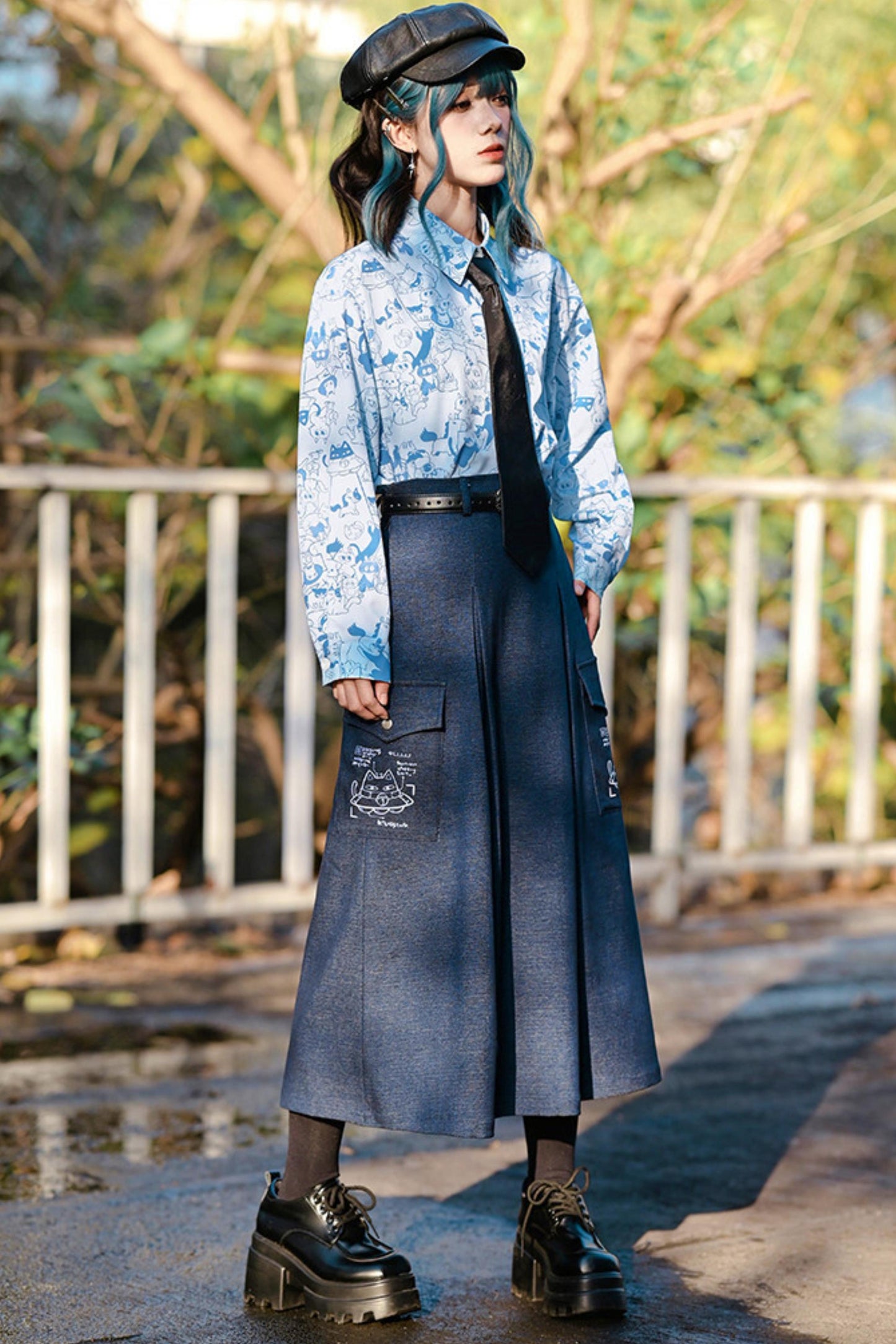 Stellar Meow Full Print Blouse