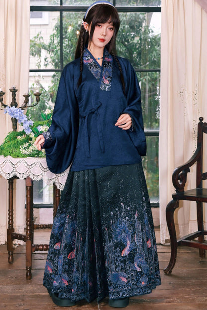 金色梭织汉服衬衫