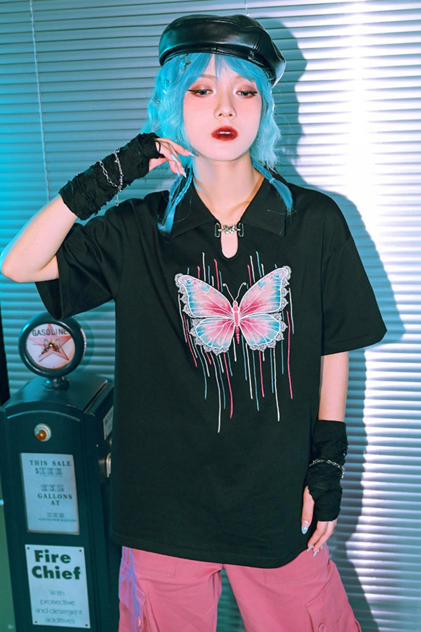 Cyber Butterfly Embroidered Top
