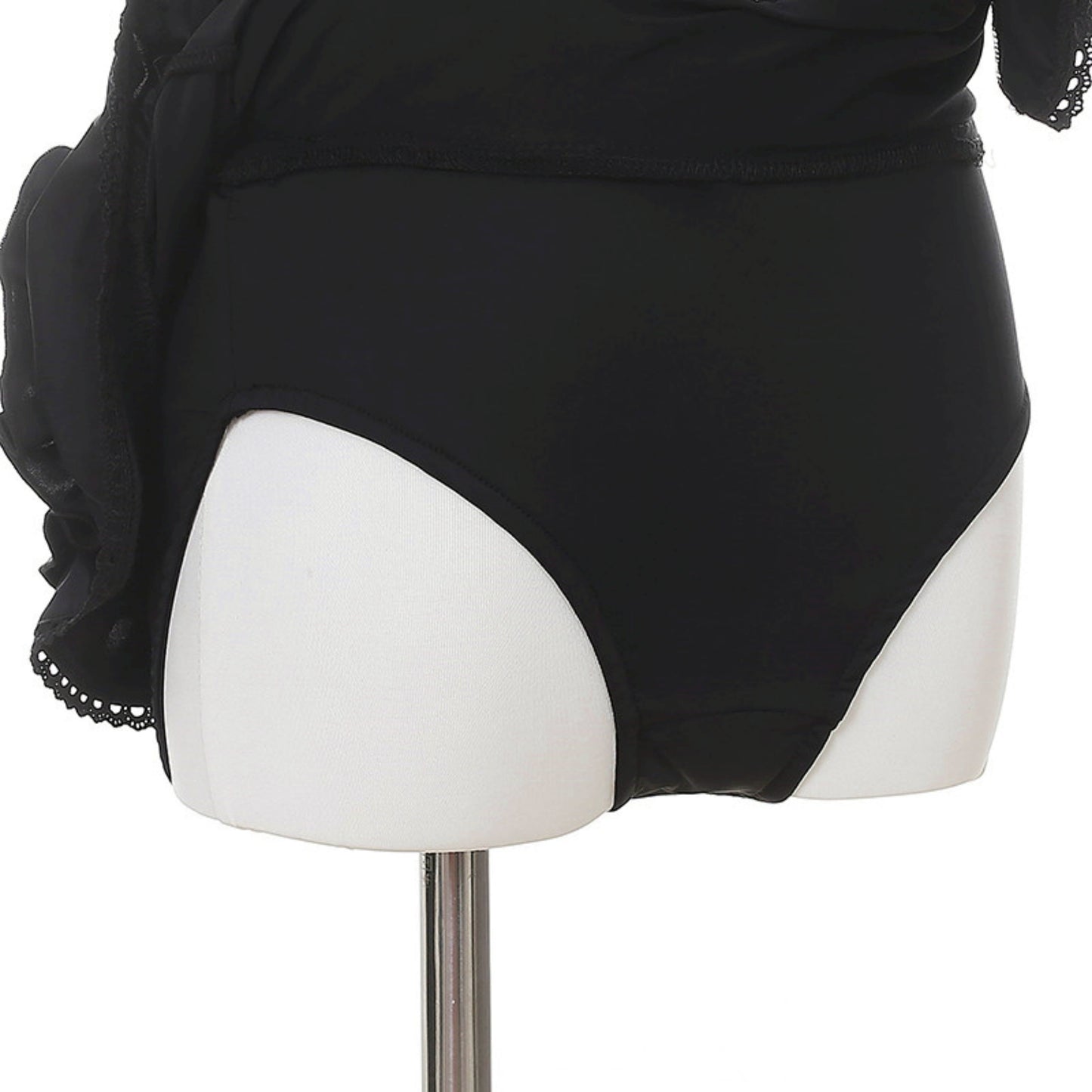 Schwarz-Weißes Dark Kawaii Badeanzug + Haarband