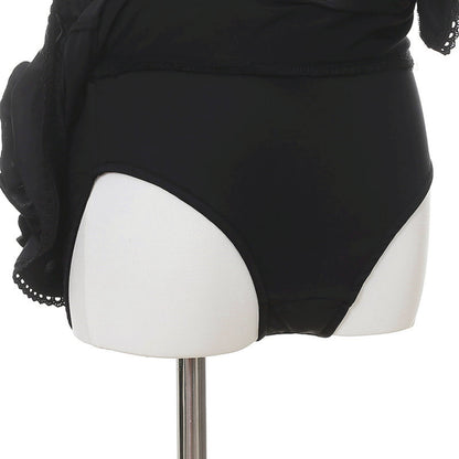 Schwarz-Weißes Dark Kawaii Badeanzug + Haarband