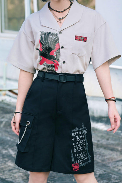 暗号チェーンワイドショートパンツ