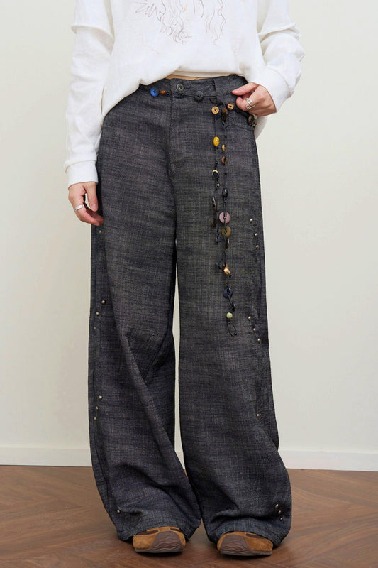 Weit geschnittene lange Hose