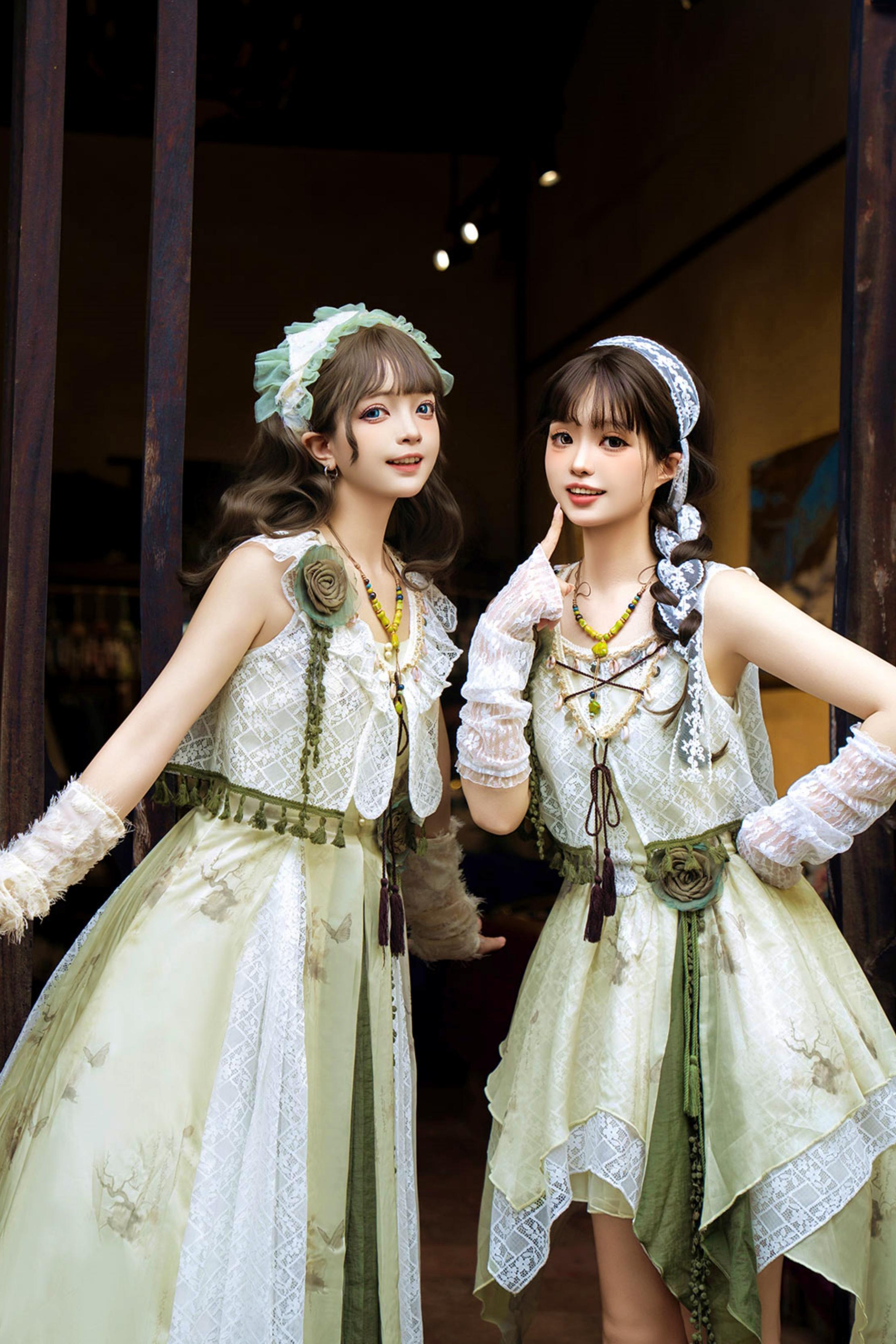 スウィートリゾートスタイルロリータサンドレスセット – Belchic