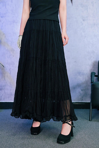 Gothic Chiffon Long Skirt