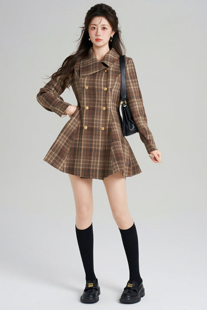 Plaid Sweet Retro Coat