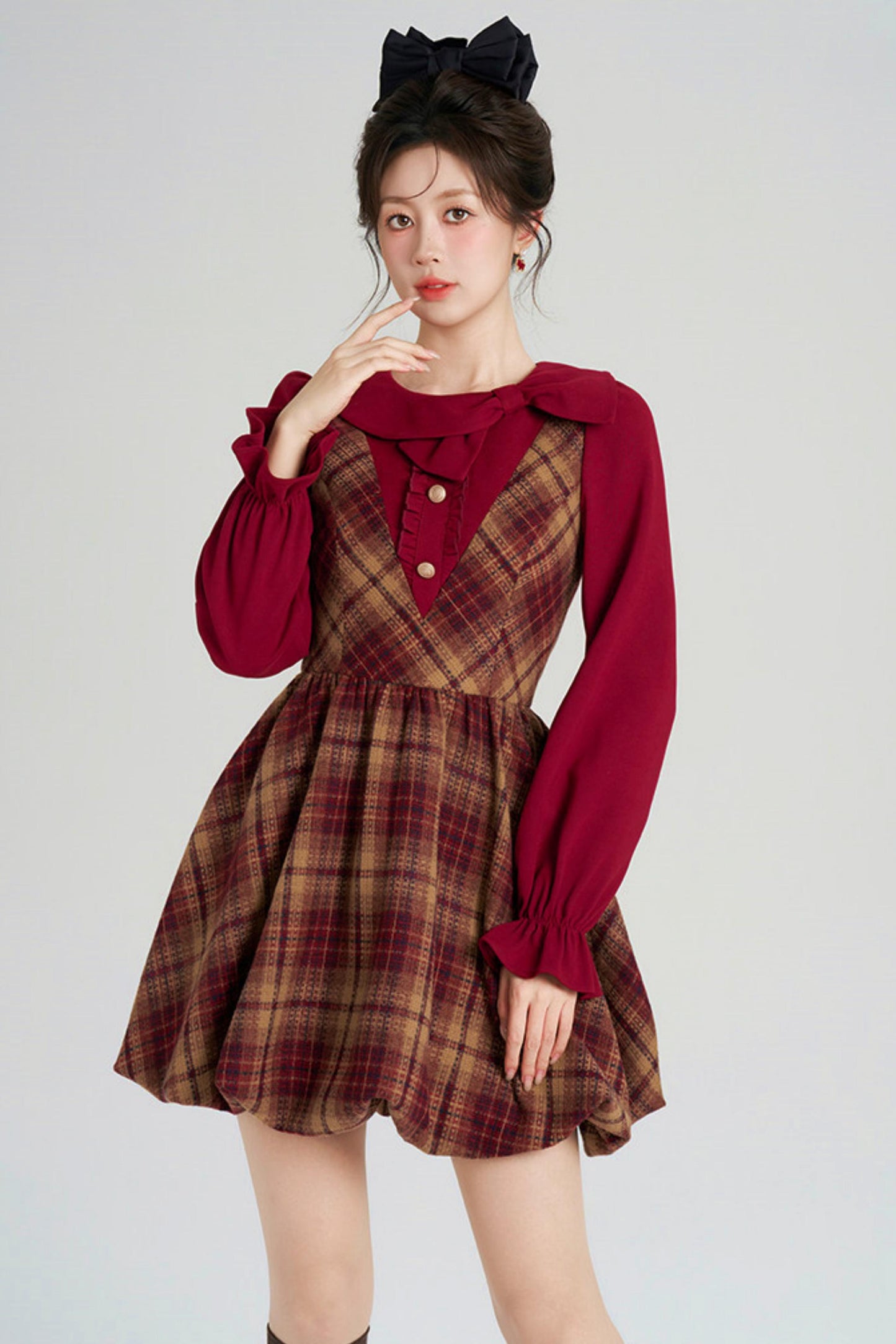 Retro Plaid Sweet Dress