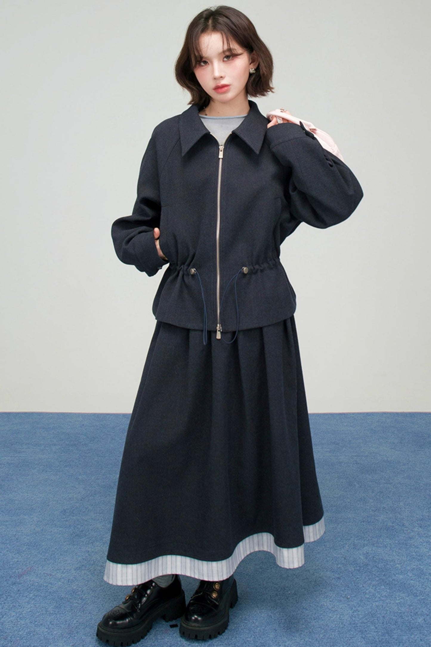 ディープシーブルージャケットスカートセット